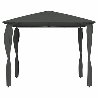 Prieel met paalhoezen 160 g/m&sup2; 3x3x2,6 m antracietkleurig 2