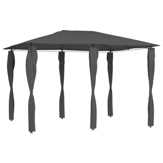 Prieel met paalhoezen 160 g/m&sup2; 3x4x2,6 m antracietkleurig 1