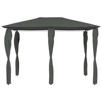 Prieel met paalhoezen 160 g/m&sup2; 3x4x2,6 m antracietkleurig 2