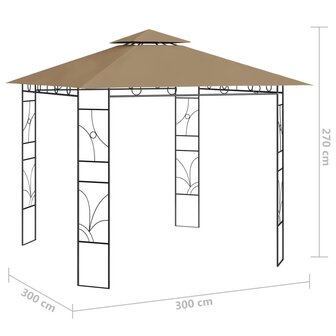 Prieel 160 g/m&sup2; 3x3x2,7 m taupe 5