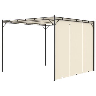 Tuinprieel met zijgordijn 3x3x2,25 m cr&egrave;me 4