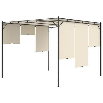 Tuinprieel met zijgordijn 3x3x2,25 m cr&egrave;me 6