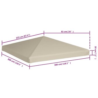 Prieeldak 310 g/m&sup2; 3x3 m beige 6