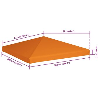 Prieeldak 310 g/m&sup2; 3x3 m oranje 6