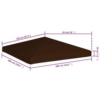 Prieeldak 310 g/m&sup2; 3x3 m bruin 6