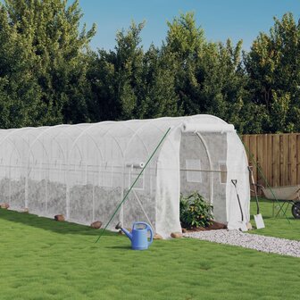 Tuinkas met stalen frame 12 m&sup2; 6x2x2 m wit 1