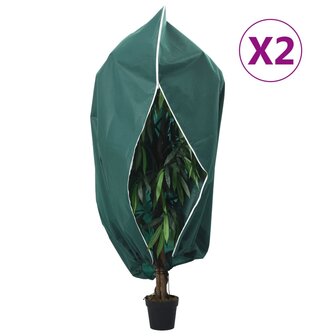 Plantenhoezen met ritssluiting 2 st 70 g/m&sup2; 3,14x2,5 m 1
