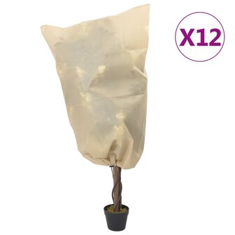 Plantenhoezen met trekkoord 12 st 70 g/m&sup2; 0,8x0,8 m 1