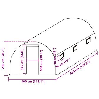 Kashoes vervangend (13,5 m&sup2;) 3x4,5x2 m transparant 5