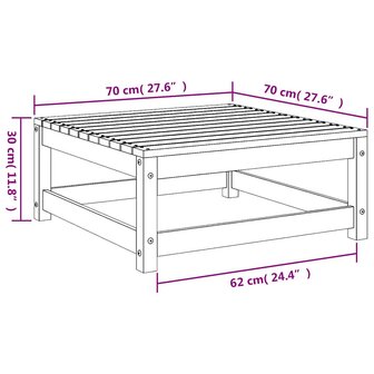 Tuinvoetenbank 70x70x30 cm ge&iuml;mpregneerd grenenhout 8
