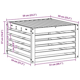 Buiten Voetenbank Massief Acaciahout Naturel 59 x 59 x 37 cm 7