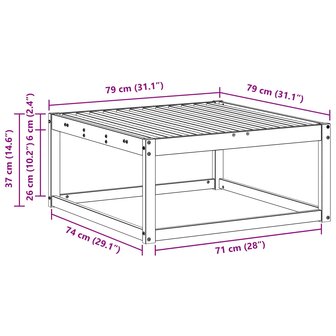Buiten Voetenbank Massief Acaciahout Naturel 79 x 79 x 37 cm 7
