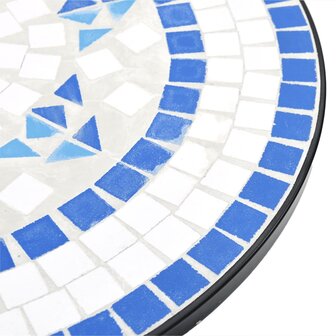 Bistrotafel &Oslash; 50x70 cm keramiek blauw en wit 7