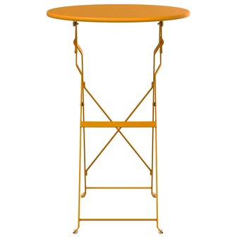 Bistrotafel Mosterdgeel &Oslash; 50 x 71 cm Poedercoating staal 4