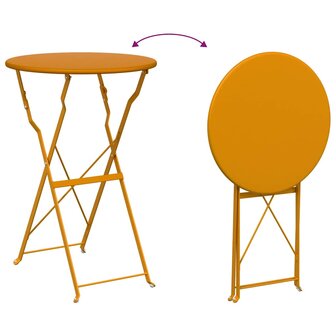 Bistrotafel Mosterdgeel &Oslash; 50 x 71 cm Poedercoating staal 9