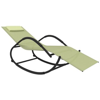 Ligbed schommelend staal en textileen cr&egrave;mekleurig 2