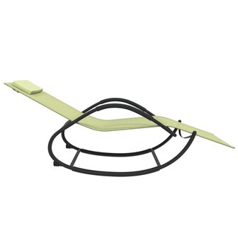 Ligbed schommelend staal en textileen cr&egrave;mekleurig 4