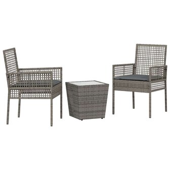 Tuin Bistroset 3 pcs Grijs poly rattan 2