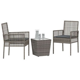 Tuin Bistroset 3 pcs Grijs poly rattan 3