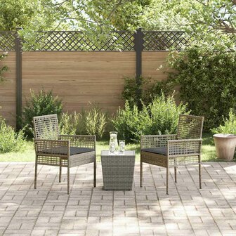 Tuin Bistroset 3 pcs Grijs poly rattan 4