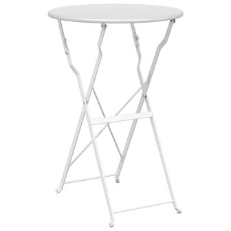 Vouw Bistroset 3 pcs Wit Staal 6