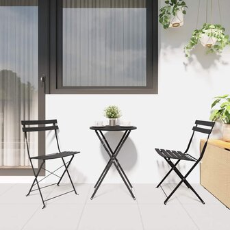 Vouw Bistroset 3 pcs Antraciet Staal 4