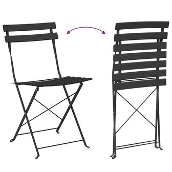 Vouw Bistroset 3 pcs Antraciet Staal 9