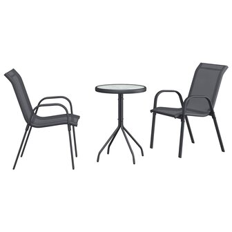 Tuin Bistroset 3 pcs Grijs Staal 2