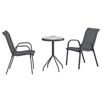 Tuin Bistroset 3 pcs Grijs Staal 3