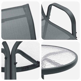 Tuin Bistroset 3 pcs Grijs Staal 9