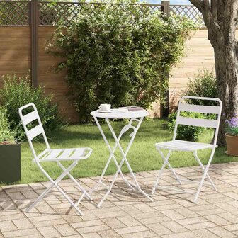 Tuin Bistroset 3 pcs Wit Staal 4