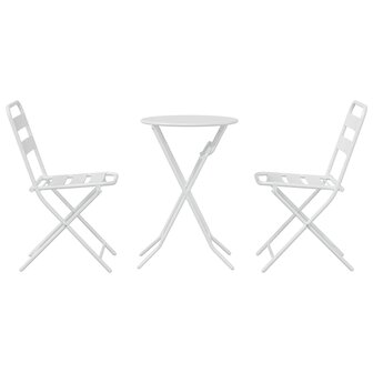 Tuin Bistroset 3 pcs Wit Staal 7