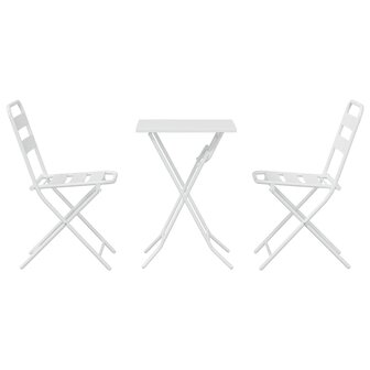 Tuin Bistroset 3 pcs Wit Staal 7