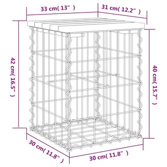 Tuinbank schanskorfontwerp 33x31x42 cm ge&iuml;mpregneerd grenenhout 8