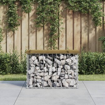 Tuinbank schanskorfontwerp 63x31,5x42 cm ge&iuml;mpregneerd hout 1