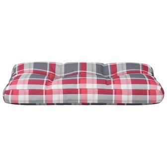 Palletkussen 70x40x12 cm stof ruitpatroon rood 5
