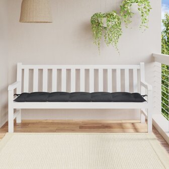 Tuinbankkussen 180x50x7 cm stof gem&ecirc;leerd antracietkleurig 3