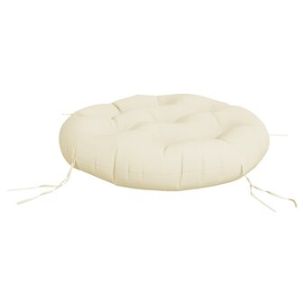 Zitkussen rond &Oslash; 60x11 cm oxford stof cr&egrave;mekleurig 4
