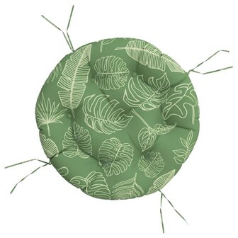 Zitkussen rond bladpatroon &Oslash; 60x11 cm oxford stof 2