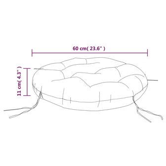 Zitkussen rond bladpatroon &Oslash; 60x11 cm oxford stof 7