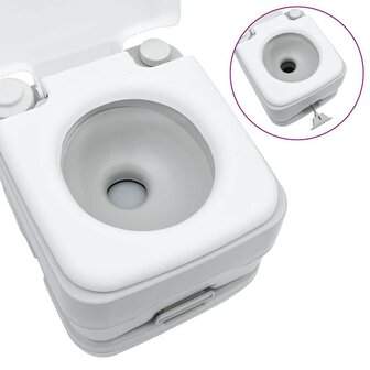 Campingtoilet Grijs en Wit 41,5 x 36,5 x 30 cm Polyetheen 5