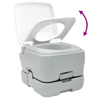 Campingtoilet Grijs en Wit 41,5 x 36,5 x 30 cm Polyetheen 9