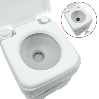 Campingtoilet Grijs en Wit 41,5 x 36,5 x 42 cm Polyetheen 7