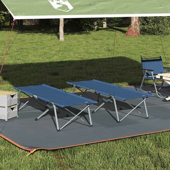 Opvouwbaar Veldbed 2 pcs Blauw 194 x 62,5 x 42,5 cm 1