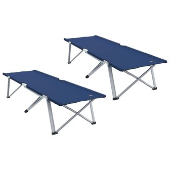 Opvouwbaar Veldbed 2 pcs Blauw 194 x 62,5 x 42,5 cm 2