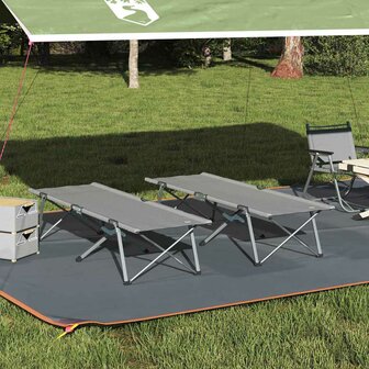 Opvouwbaar Veldbed 2 pcs Grijs 194 x 62,5 x 42,5 cm 1