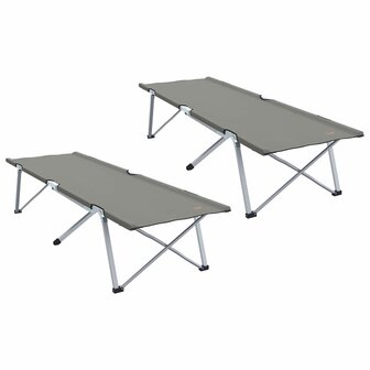 Opvouwbaar Veldbed 2 pcs Grijs 194 x 62,5 x 42,5 cm 2