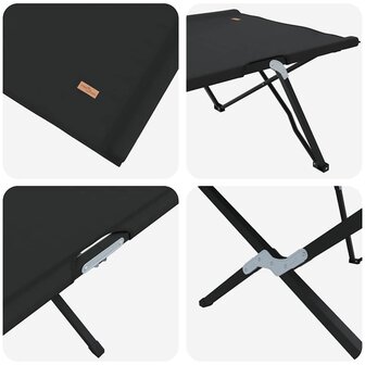 Opvouwbaar Veldbed Zwart 206 x 76 x 74 cm Oxford en Staal 8