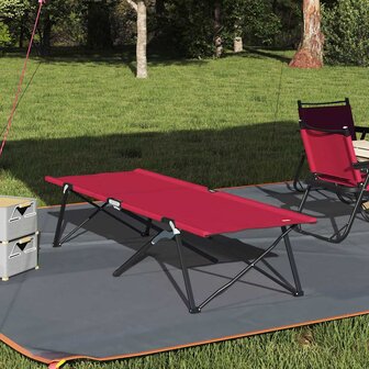 Opvouwbaar Veldbed Rood 206 x 76 x 74 cm Oxford en Staal 1