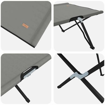 Opvouwbaar Veldbed Grijs 206 x 76 x 74 cm Oxford en Staal 8